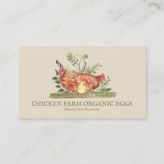 Organic Egg Producer Business Card (Front)