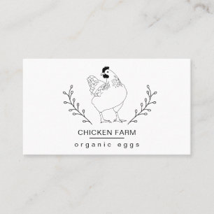Organic Eggs Chicken Hen Farm Vintage Business Car Card