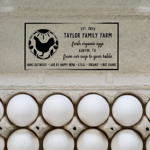 Local Hens Text Egg Stamp
