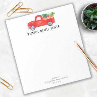 Organic Farm Truck Veggies Chicken Farmers Market Notepad