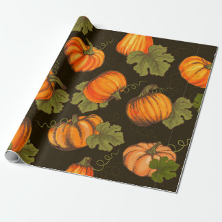 Organic farm vegetables seamless pattern with oran wrapping paper