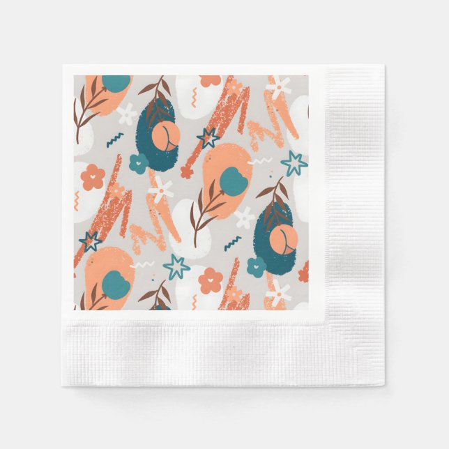 Organic Flat Floral Napkin (Front)