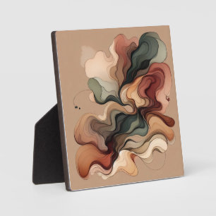 Organic Flow Abstract Art – Earth Tone Symmetry Plaque