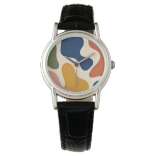 Organic Fluid Shapes Boho Multicolor Watch