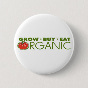 Organic Food 6 Cm Round Badge