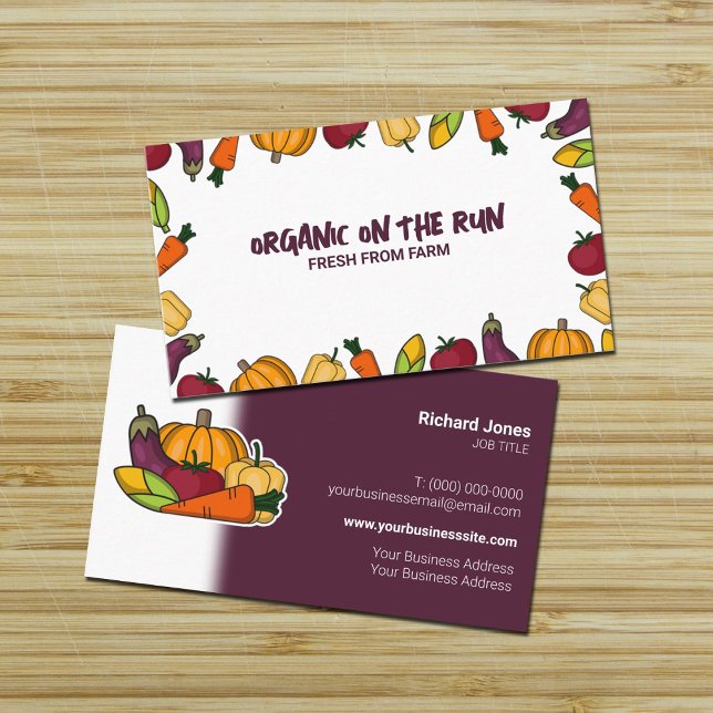 Organic Food Delivery, Farm Producer  Business Card (Creator Uploaded)