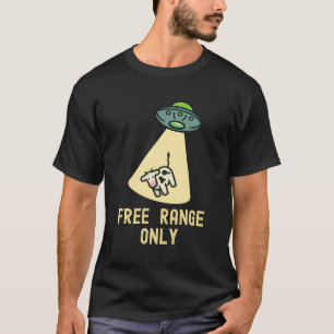 Organic Food Funny Ufo Alien Abduction Cow T-Shirt