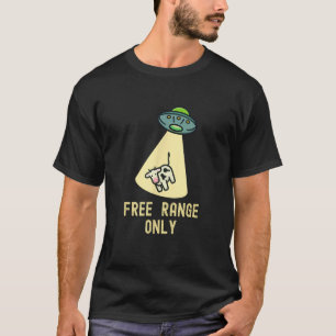 Organic Food Funny UFO Alien Abduction Cow T-Shirt