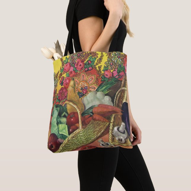 Organic Food, Garden Vegetables, Blooming Flowers Tote Bag (Close Up)