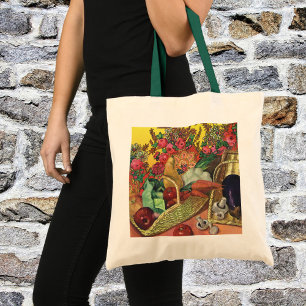 Organic Food, Garden Vegetables, Blooming Flowers Tote Bag