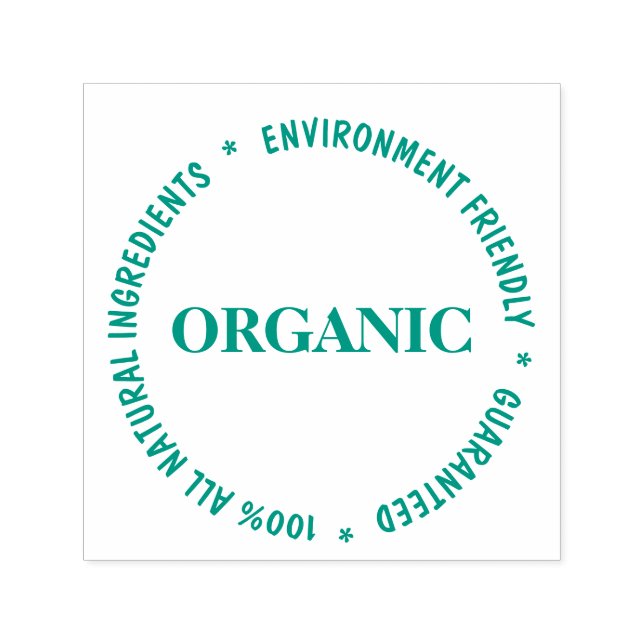 Organic food guaranteed | Green ink Self-inking Stamp (Design)