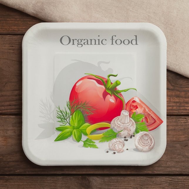 Organic Food Vegetables Paper Plate (Creator Uploaded)