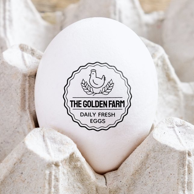 Organic Free-Range Egg Chicken Business Rubber Stamp (Creator Uploaded)
