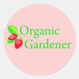 Organic Gardener - Strawberries Classic Round Sticker