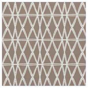 organic geometric retro lattice tile mocha ivory fabric