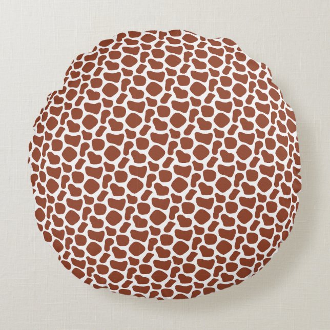 Organic Giraffe Print Seamless Pattern Round Cushion (Front)