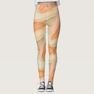 Organic Gold Marble Warm Neutral Abstract Leggings