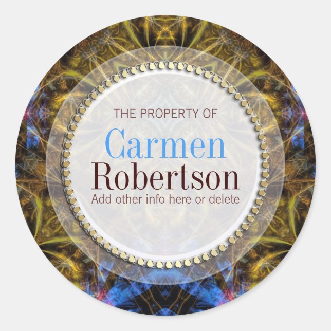 Organic Golden Fantasy Custom Round Sticker (Front)