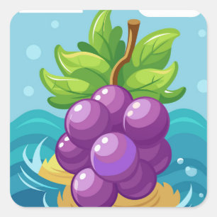 Organic Grapes Square Sticker