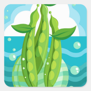 Organic Green Beans Vegetables Square Sticker