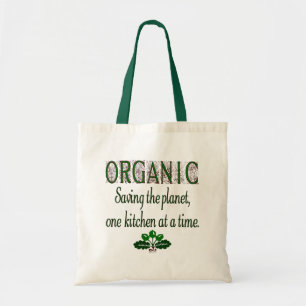 Organic Green Kitchen Saying Canvas Tote Bag