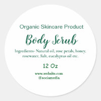 Organic green nature body scrub butter add name in