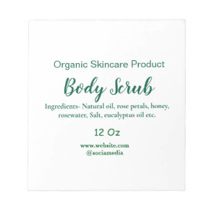 Organic green nature body scrub butter add name in notepad