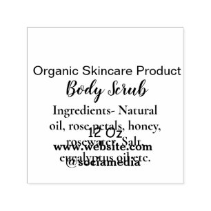 Organic green nature body scrub butter add name in self-inking stamp