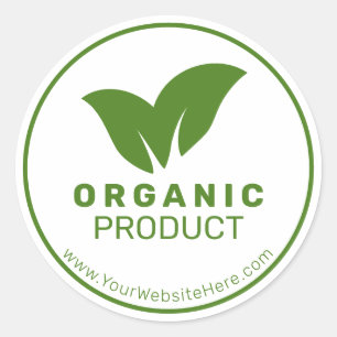Organic Green Round Product Label Your Website