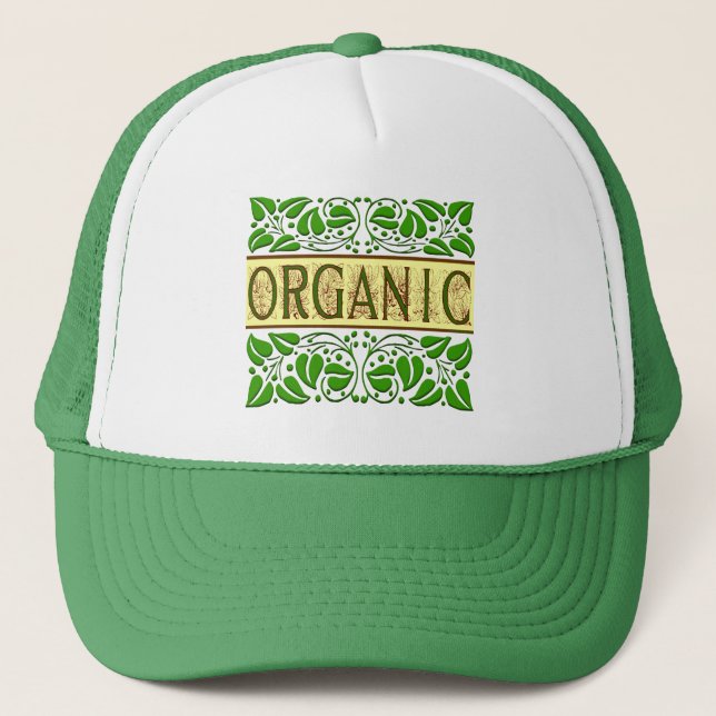 Organic Green Slogan Trucker Hat (Front)