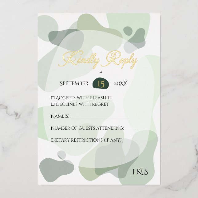 Organic Greenery Geometric Abstract Wedding (Front)
