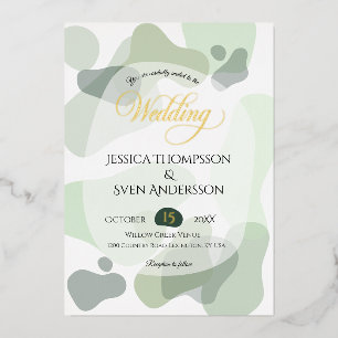 Organic Greenery Geometric Abstract Wedding