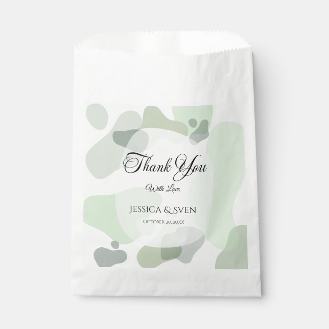 Organic Greenery Geometric Abstract Wedding Favour Bags (Front)