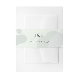 Organic Greenery Geometric Abstract Wedding Invitation Belly Band