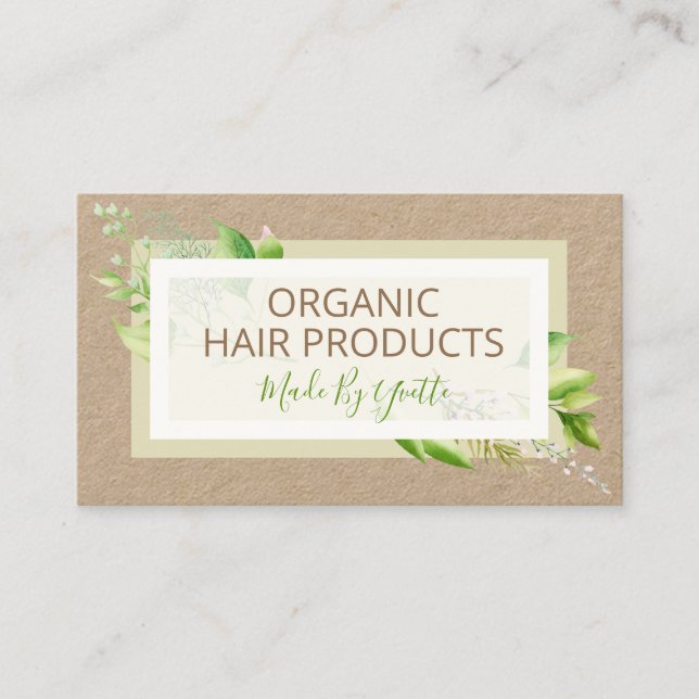 Organic Hair Products Business Card (Front)