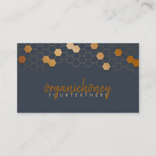 Organic Honeycomb bee farm Apiary Navy Business Card