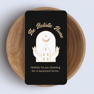 Organic House Cleaning Boho Business Card