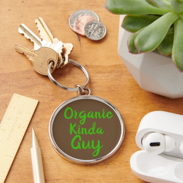 Organic Kinda Guy Green Brown Key Ring (Desk)