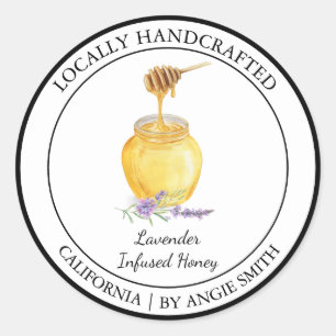 Organic Lavender Infused Honey Modern label