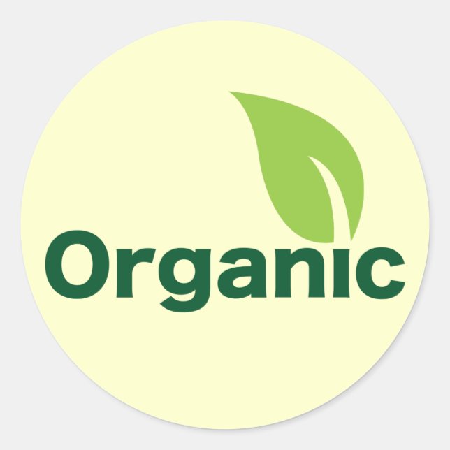 Organic leaf classic round sticker (Front)