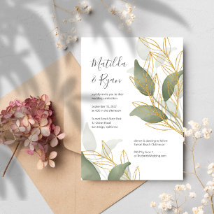 Organic Leaves Wedding Invitation