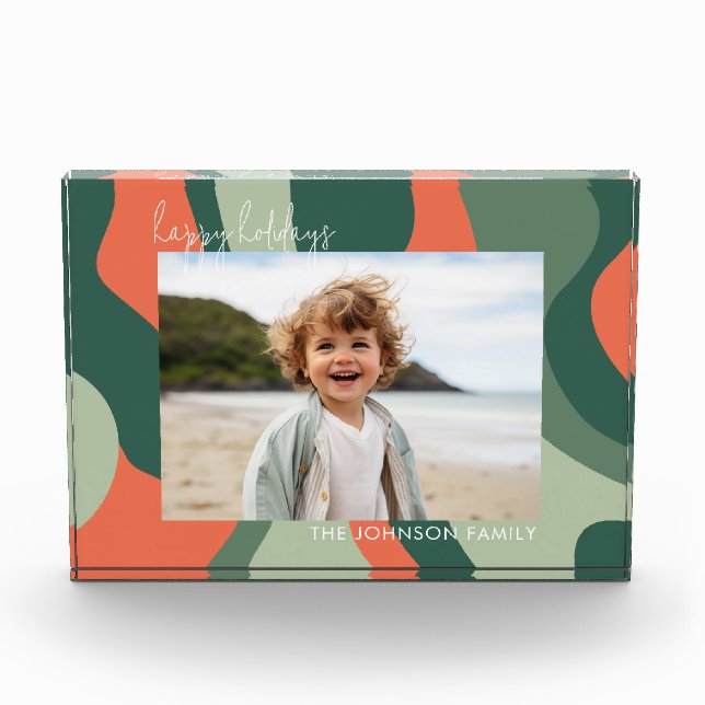 Organic Line Abstract Art - Jade Coral 1 Photo Block (Front)