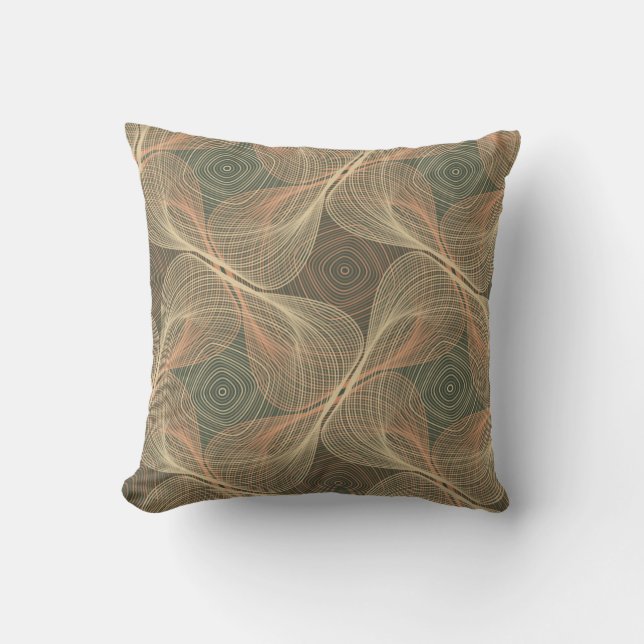 Organic lines geometric shapes optical illusion se cushion (Front)