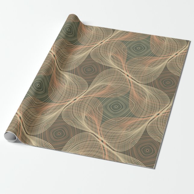 Organic lines geometric shapes optical illusion se wrapping paper (Unrolled)