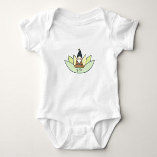 Organic meditating gnome baby bodysuit
