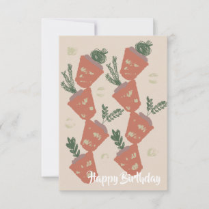 Organic Modern Garden Terracotta Pots Natural Boho Card