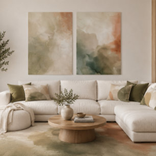 Organic Modern Sage Green & Terracotta Neutral  Poster