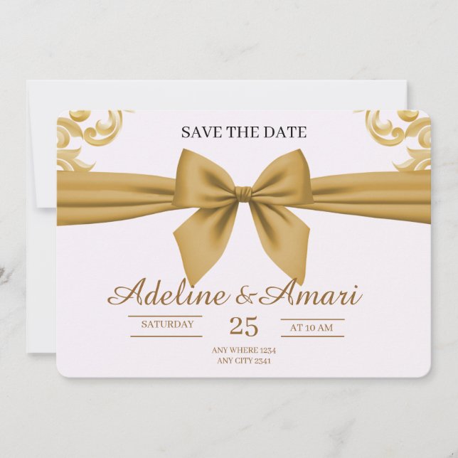 Organic Modern Save the Date Card (Front)