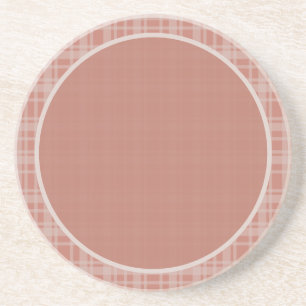 Organic Modern Terracotta Beige Plaid Accent Decor Coaster