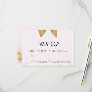 Organic Modern Wedding RSVP Card 